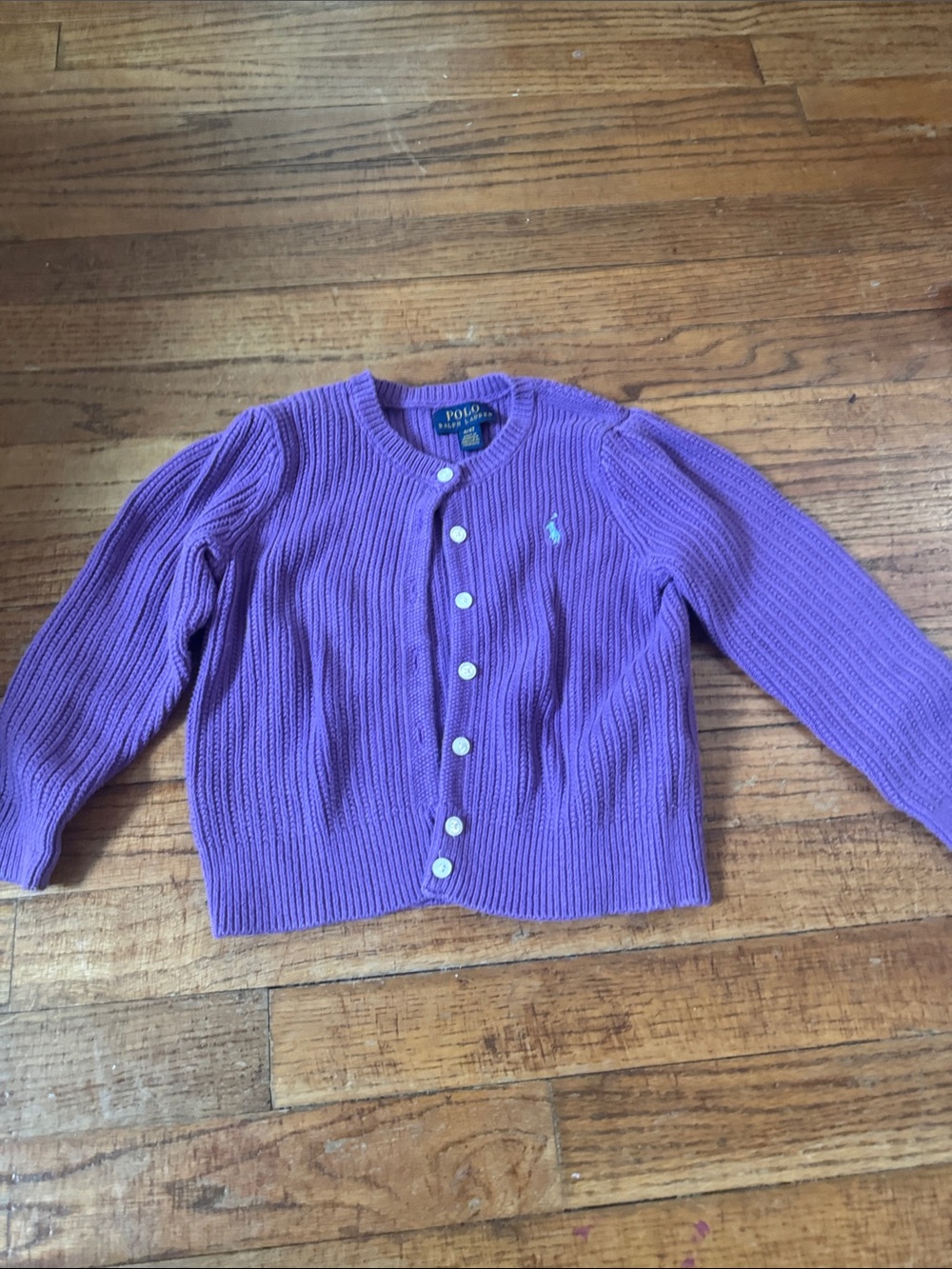 Polo by Ralph Lauren Lilac Ribbed Knit Cardigan